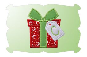 Gift Box Monogram Applique | Machine Embroidery Designs by JuJu