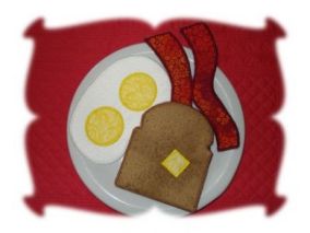 Play Food Breakfast Set 1 | Machine Embroidery Designs by JuJu