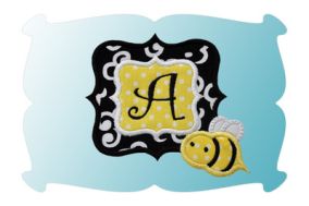 Bumble Bee Monogram Font Frame | Machine Embroidery Designs by JuJu