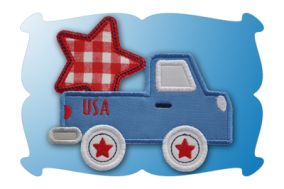 July 4th Truck Applique | Machine Embroidery Designs by JuJu