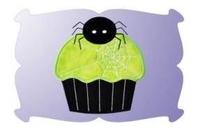 Lil Spider Cupcake Applique | Machine Embroidery Designs by JuJu
