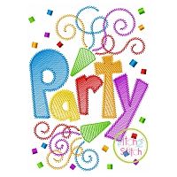 Party Sketch Embroidery | Machine Embroidery Designs by JuJu