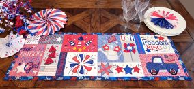 ITH Patriotic Table Runner | Machine Embroidery Designs by JuJu