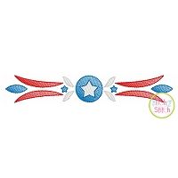 Patriotic Border 3 Sketch Embroidery | Machine Embroidery Designs by JuJu