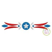 Patriotic Border 3 Embroidery | Machine Embroidery Designs by JuJu
