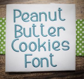 Peanut Butter Cookies Embroidery Font Machine Embroidery Designs by JuJu
