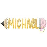 Pencil Name Frame Sketch | Machine Embroidery Designs by JuJu