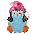 Penguin Peeker Girl Applique | Machine Embroidery Designs by JuJu