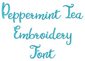 Peppermint Tea Embroidery Font | Machine Embroidery Designs by JuJu