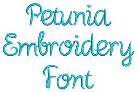 Petunia Embroidery Font | Machine Embroidery Designs by JuJu