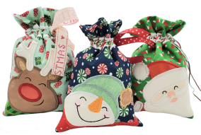 ITH Christmas Applique Gift Bags | Machine Embroidery Designs by JuJu