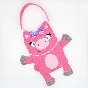 In The Hoop Pig Zipper Bag | Machine Embroidery Designs by JuJu