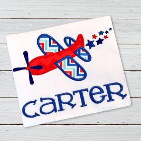 4th Airplane | Machine Embroidery Designs by JuJu