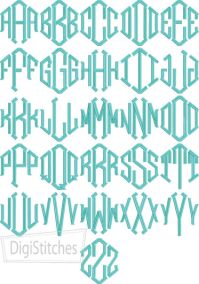 Point Monogram Large Embroidery Font | Machine Embroidery Designs by JuJu