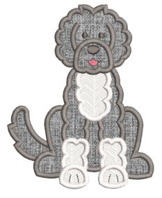 Free Portuguese Water Dog Applique Machine Embroidery Designs by JuJu