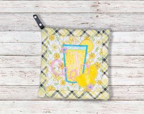 ITH Fresh Lemons Pot Holder 2 | Machine Embroidery Designs by JuJu