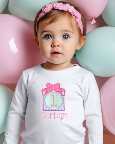 Present Circle Bow Applique | Machine Embroidery Designs by JuJu
