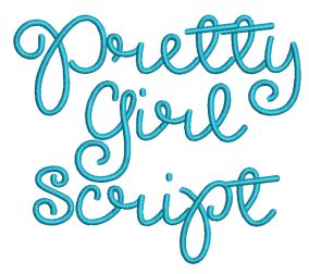 Pretty Girl Script Embroidery Font Machine Embroidery Designs by JuJu