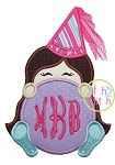 Princess Cone Monogram Peeker Applique | Machine Embroidery Designs by JuJu