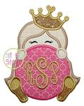 Princess Crown Monogram Peeker Applique | Machine Embroidery Designs by JuJu