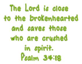 Psalm 34:18 free Bible verse embroidery design