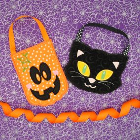 Halloween Treat Bags 2 | Machine Embroidery Designs by JuJu