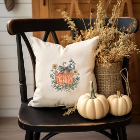 Pumpkin Plaid Bow Sketch 1 | Machine Embroidery Designs by JuJu