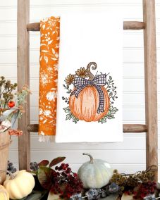 Pumpkin Plaid Bow Sketch 2 | Machine Embroidery Designs by JuJu