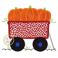 Pumpkin Wagon Applique | Machine Embroidery Designs by JuJu