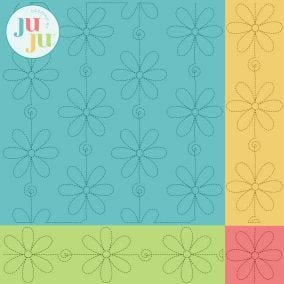 Lines of Flowers Quilting Backdrops Design | Machine Embroidery Designs by JuJu