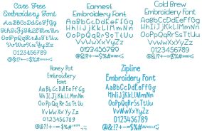 Quarter Inch Font Bundle 13 | Machine Embroidery Designs by JuJu