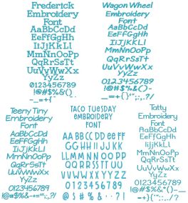Quarter Inch Font Bundle 2 | Machine Embroidery Designs by JuJu