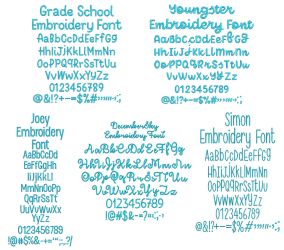 Quarter Inch Font Bundle 6 | Machine Embroidery Designs by JuJu