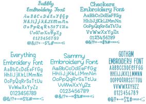 Quarter Inch Font Bundle 7 | Machine Embroidery Designs by JuJu