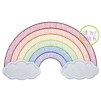 Rainbow Clouds Applique | Machine Embroidery Designs by JuJu