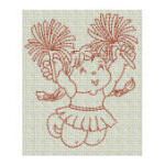 Redwork Cheerleaders Machine Embroidery Designs by JuJu