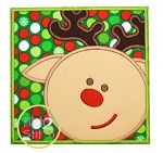 Reindeer Face Box Applique | Machine Embroidery Designs by JuJu