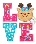 Reindeer Love Applique | Machine Embroidery Designs by JuJu