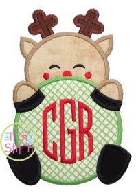 Reindeer Peeker Applique | Machine Embroidery Designs by JuJu