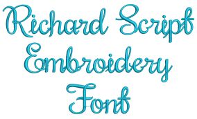 Richard Script Embroidery Font | Machine Embroidery Designs by JuJu