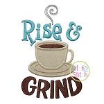 Rise and Grind Embroidery | Machine Embroidery Designs by JuJu