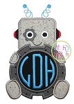 Robot Monogram Applique | Machine Embroidery Designs by JuJu