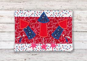 ITH Patriotic Rockets Mug Rug | Machine Embroidery Designs by JuJu