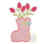 Rosebuds in Boot Applique | Machine Embroidery Designs by JuJu