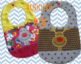 Rudolph Bib | Machine Embroidery Designs by JuJu