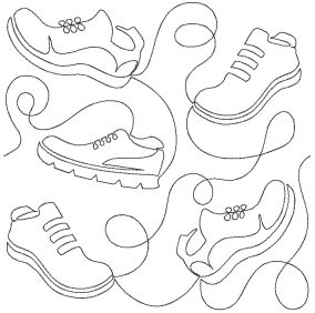 Running Shoes End-to-End Quilting | Machine Embroidery Designs by JuJu