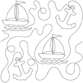 Sailboats End-to-End Quilting | Machine Embroidery Designs by JuJu