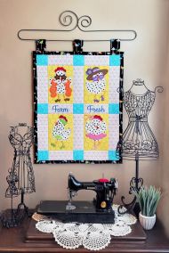 ITH Sassy Chickens Wall Hanging | Machine Embroidery Designs by JuJu