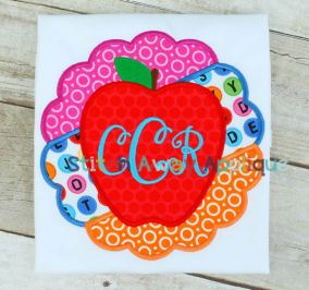 Scallop Apple | Machine Embroidery Designs by JuJu