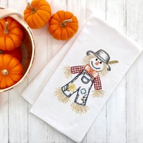 Harvest Scarecrow Vintage Sketch | Machine Embroidery Designs by JuJu                            